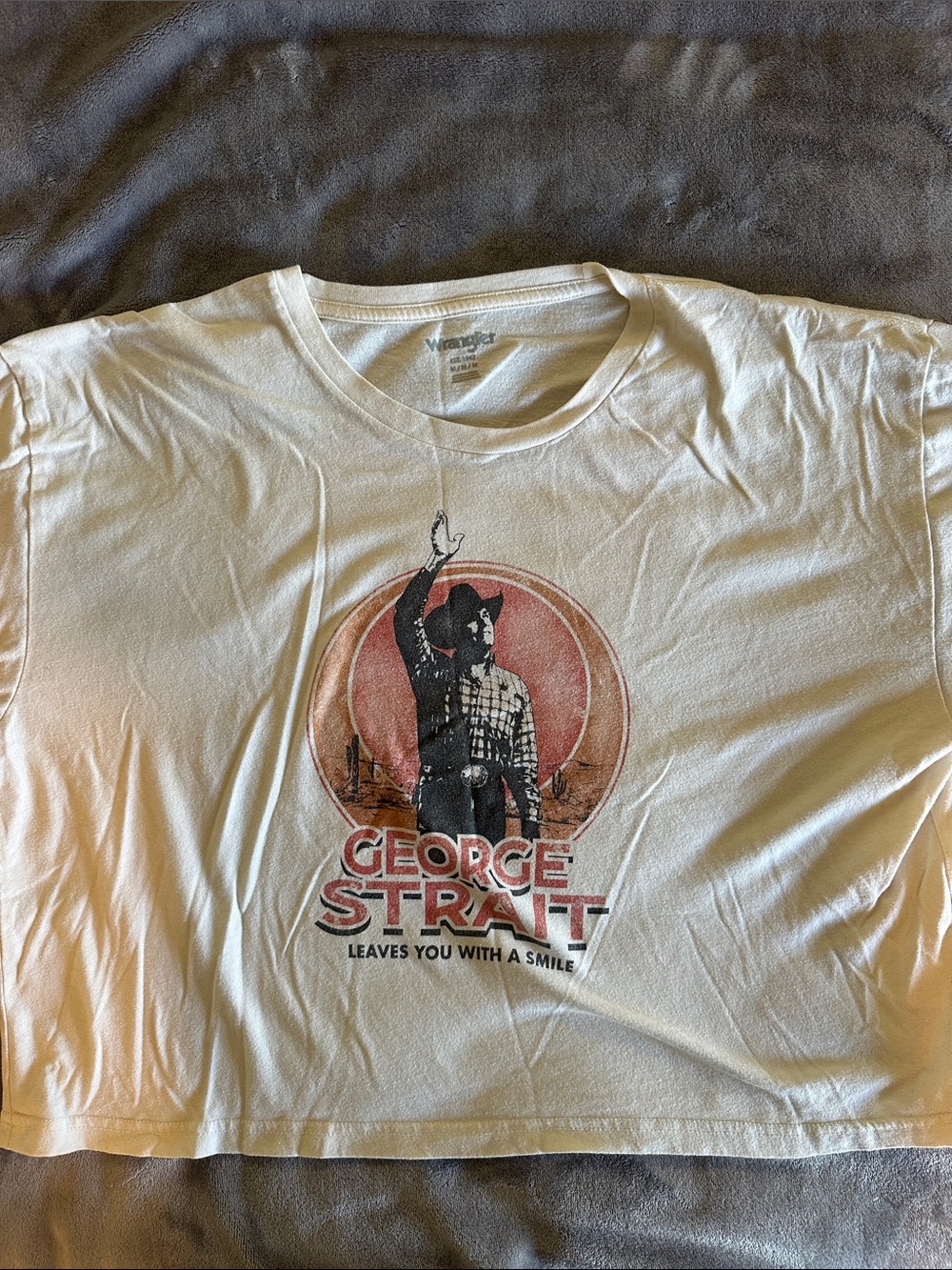 Wrangler George Strait Cowboy Graphic T-Shirt Cream Size Medium